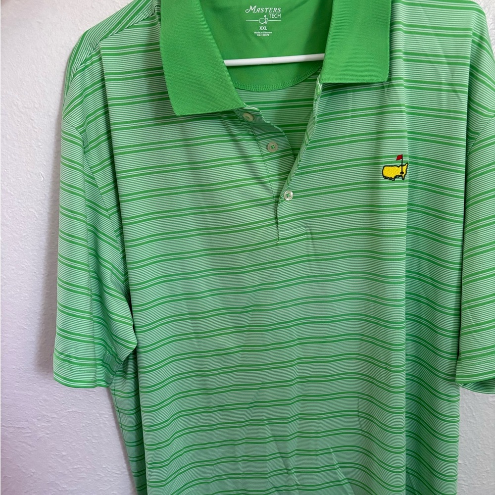 Masters Light Green Striped Polo
